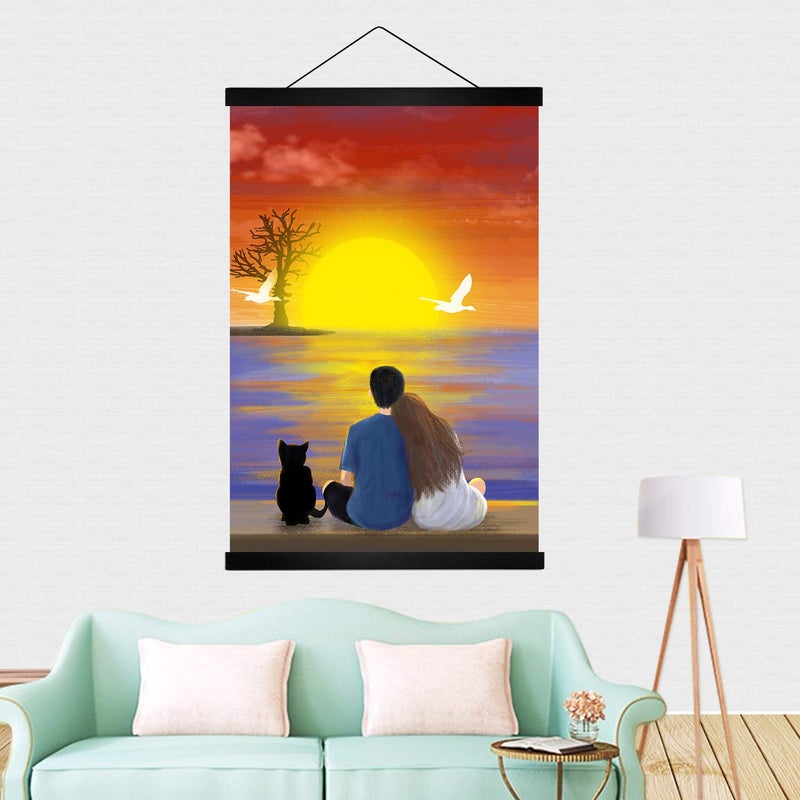 Radezon 11 inch Wide Magnetic Poster Hanger Frame, 11x17 11x14 11x22 Wood Frame for Posters, Prints, Photos, Pictures, Maps, Scrolls, and Artwork - Wall Hanging Wooden Frame - Image 5